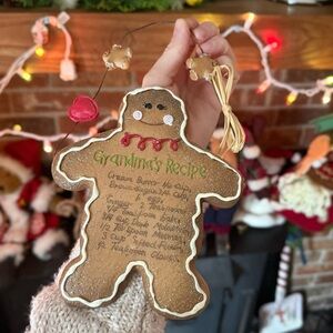Gingerbread Man Holiday Ornament with Recipe